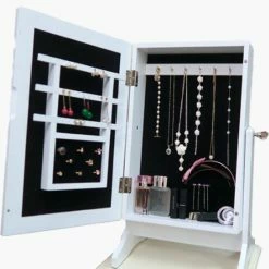 Nieuw 😍 Cheqo Luxe Sieradenkast - Sieradendoos Met Spiegel En Licht - LED Verlichting - Juwelendoos - Multifunctioneel 🌟 -Sieraden-horloges Verkoop 550x772