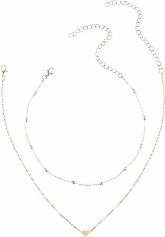 Aanbiedingen ๐ Fako Bijoux® - Ketting - Hartje & Choker Bullets - Set - Goudkleurig - Sinterklaas & Kerst ๐ 3 Aanbiedingen ๐ Fako Bijoux® - Ketting - Hartje & Choker Bullets - Set - Goudkleurig - Sinterklaas & Kerst ๐