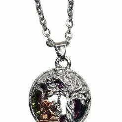 Aanbiedingen 😀 Bijoux By Ive - Ketting Met Hanger - Levensboom Met 2 Schommelende Meisjes / Zussen 🎉