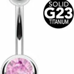Begroting ⌛ LMPiercings NL Navelpiercing Titanium Steen Roze 😉