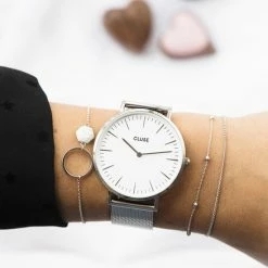 Goedkoopste 🎁 Cluse Boho Chic Mesh White, Silver Colour ✔️ -Sieraden-horloges Verkoop 550x824 2