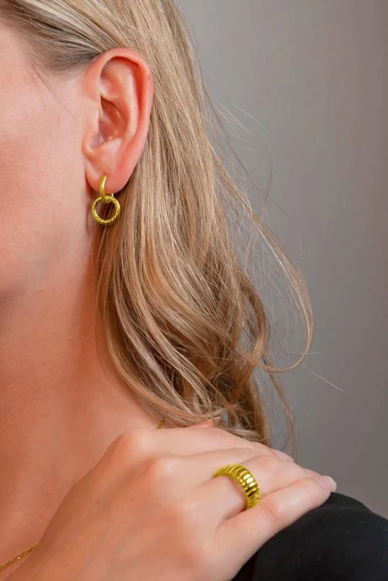 Flash-uitverkoop 🛒 Victorious Dames Oorbellen Goud – Dubbele Ring Met Lijnen – 2CM ✔️ 6 Flash-uitverkoop 🛒 Victorious Dames Oorbellen Goud – Dubbele Ring Met Lijnen – 2CM ✔️ - Afbeelding 4